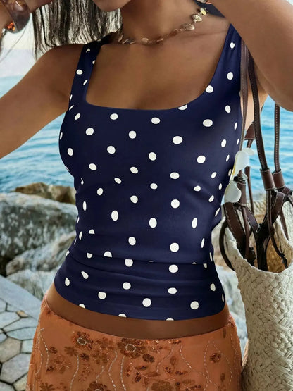 Polka Dot Scoop Neck Tank 9