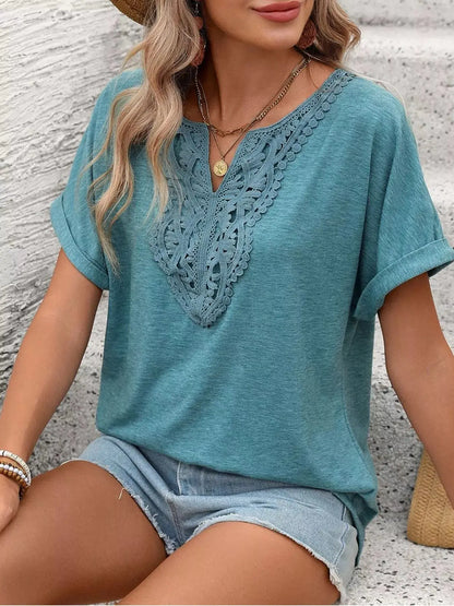 Lace Trim Short Sleeve T-Shirt 5