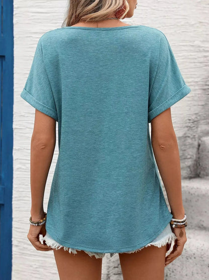 Lace Trim Short Sleeve T-Shirt 6