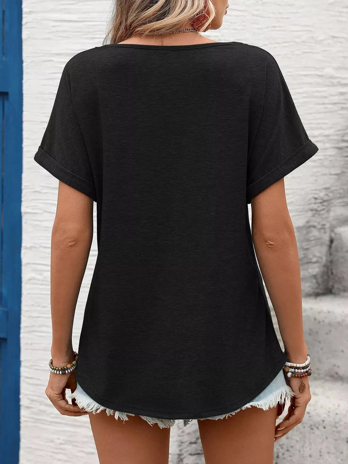 Lace Trim Short Sleeve T-Shirt 0
