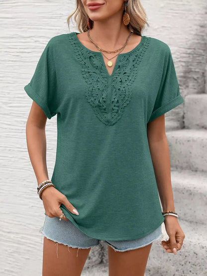 Lace Trim Short Sleeve T-Shirt 03