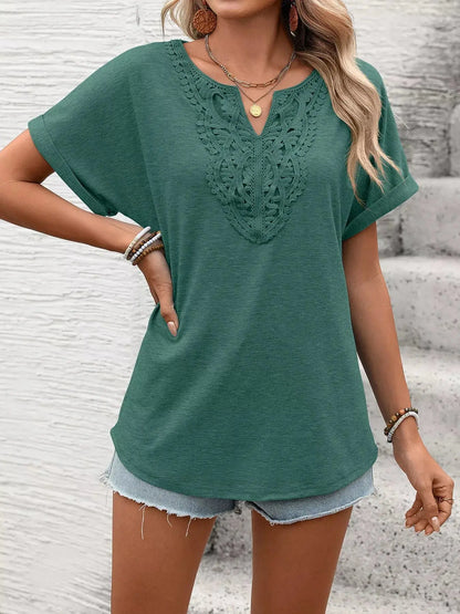 Lace Trim Short Sleeve T-Shirt 04