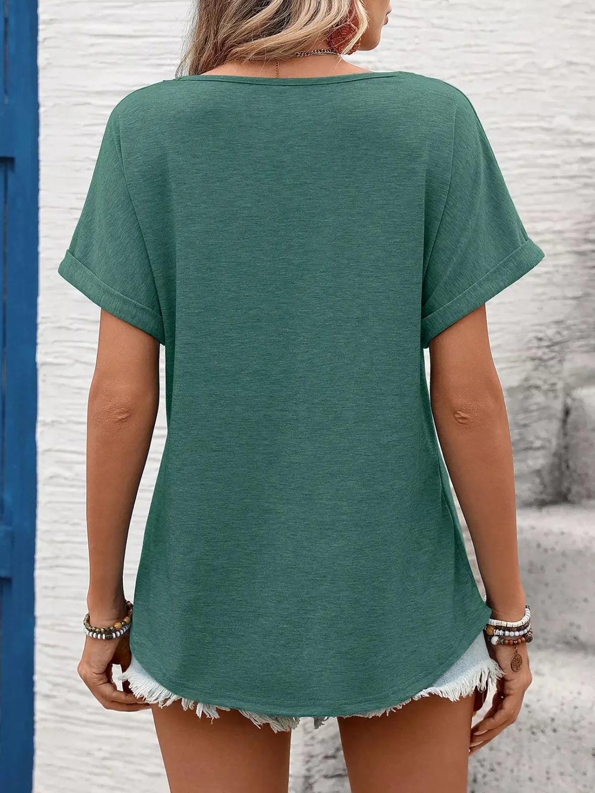 Lace Trim Short Sleeve T-Shirt 05
