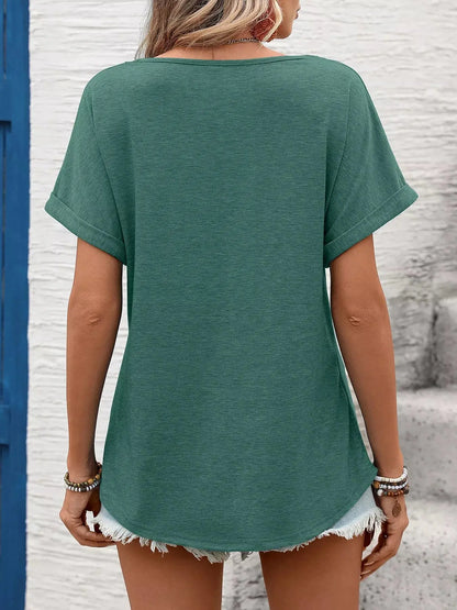 Lace Trim Short Sleeve T-Shirt 05