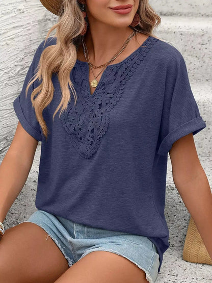 Lace Trim Short Sleeve T-Shirt 07