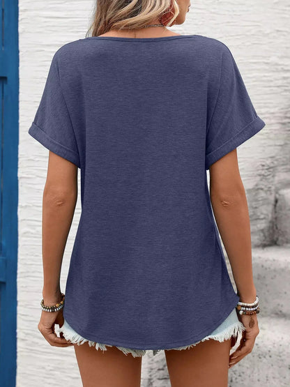 Lace Trim Short Sleeve T-Shirt 09