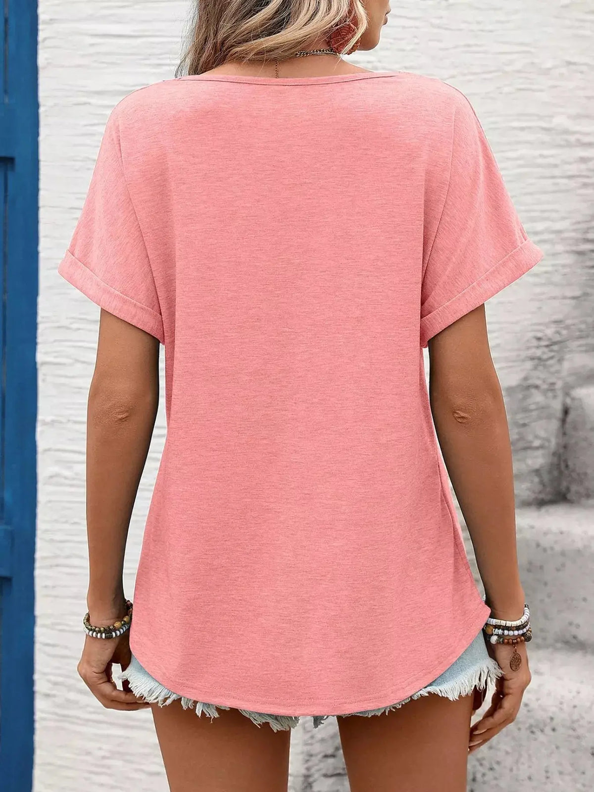 Lace Trim Short Sleeve T-Shirt 0002