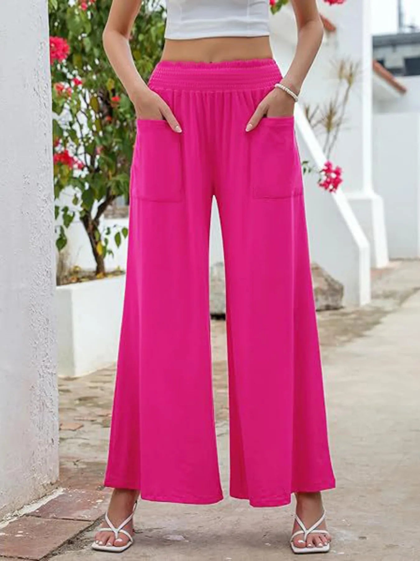 Wide Leg Pants with Pockets 4
