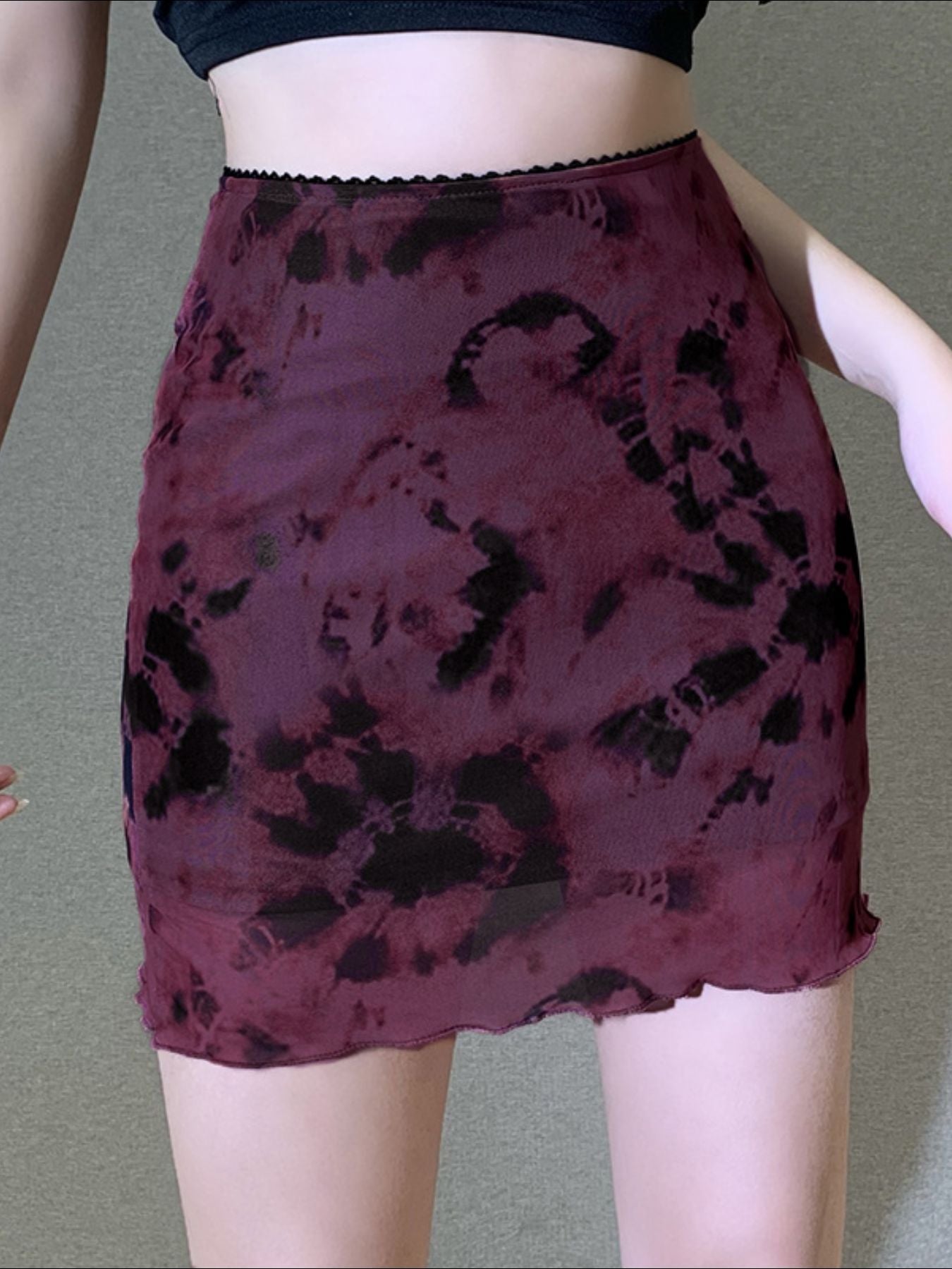 Tie-Dye Bodycon Mini Skirt 1