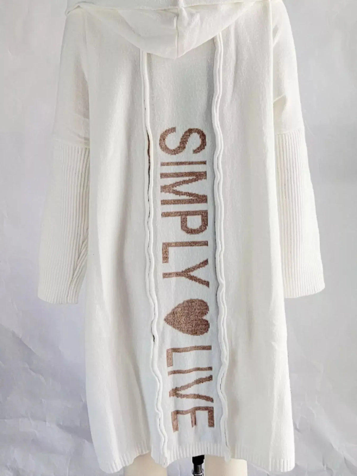 Full Size Hooded Knit Open Front Cardigan Plus Size11