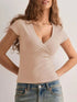 Ruched Short Sleeve Fitted T-Shirt 6