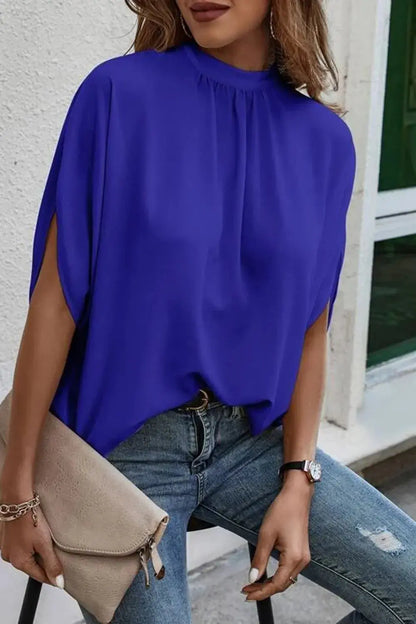 Tie Back Slit Half Sleeve Blouse 7