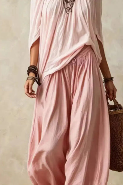Off-Shoulder Top and Wide-Leg Pants 11