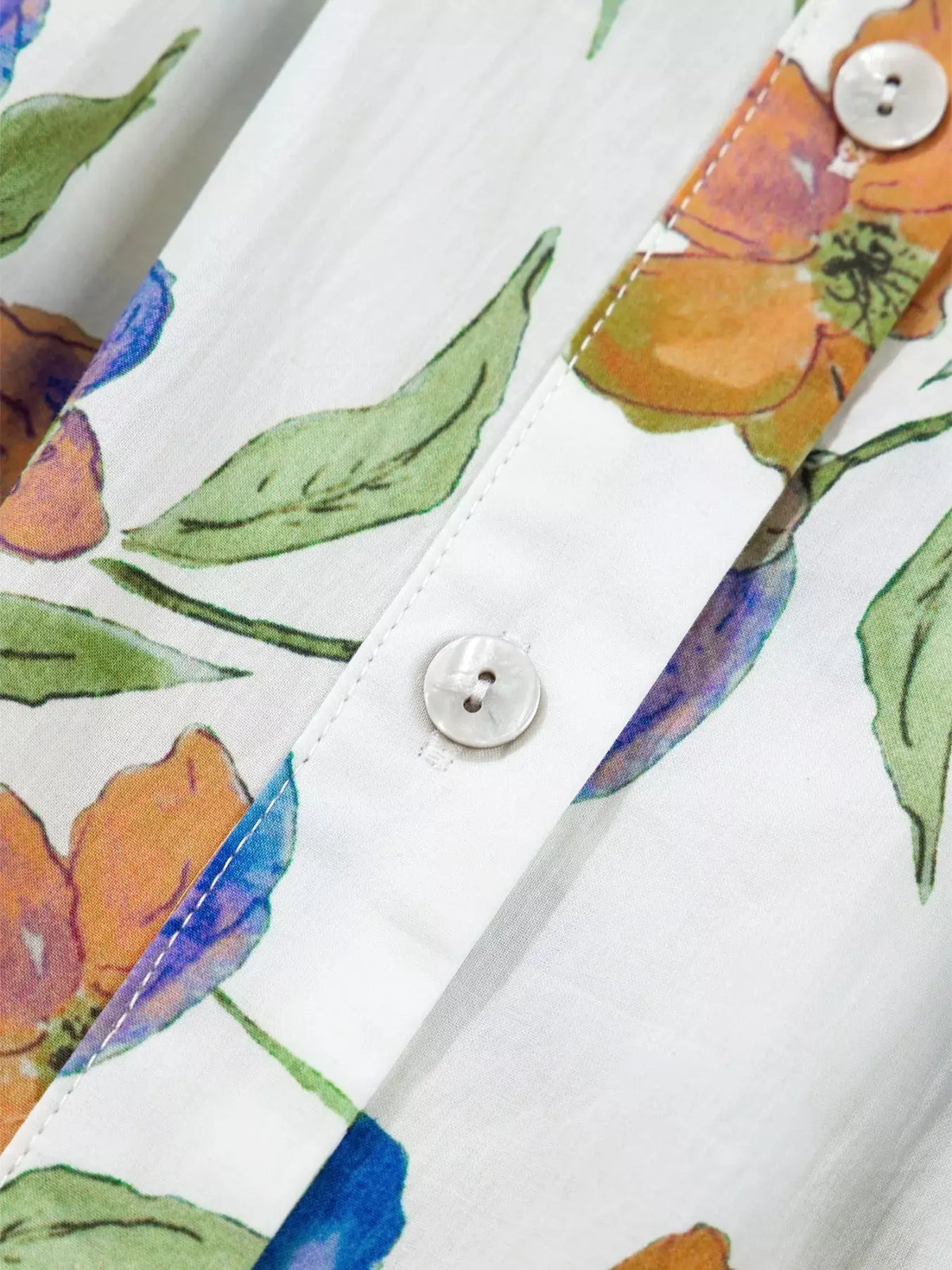 V-Neck Pressed Pleats Binding Tape Cotton Blouse 8