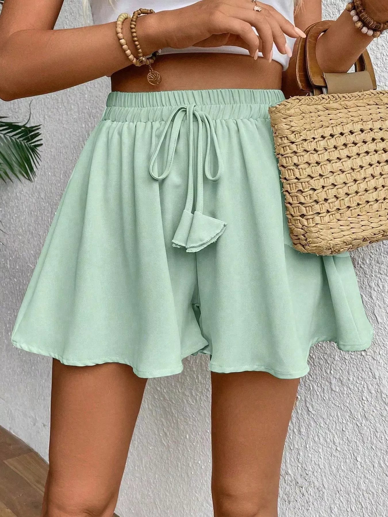 Flowy Drawstring Waist Shorts Chic 2