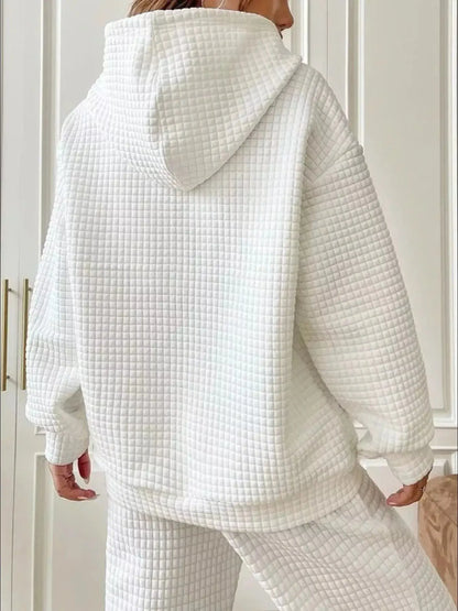 Full Size Textured Kangaroo Pocket Hoodie 7