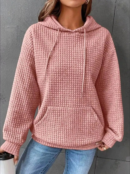 Full Size Textured Kangaroo Pocket Hoodie 9