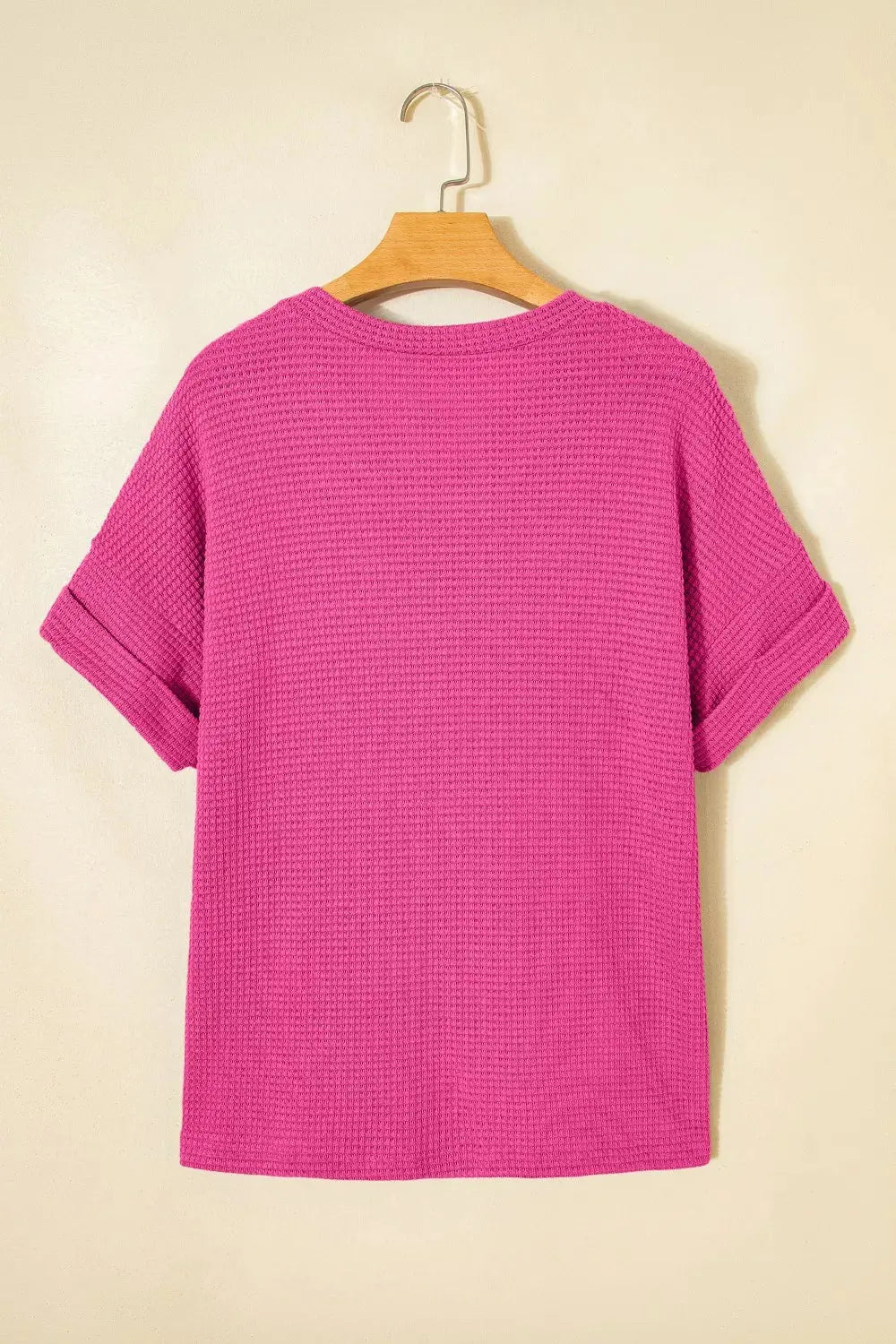 Waffle Knit V-Neck T-Shirt 5