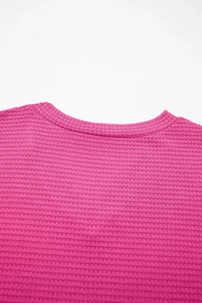 Waffle Knit V-Neck T-Shirt 7
