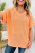 Waffle Knit V-Neck T-Shirt 9