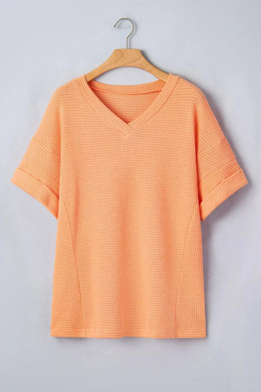 Waffle Knit V-Neck T-Shirt 15