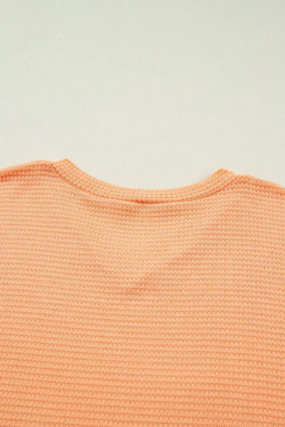 Waffle Knit V-Neck T-Shirt 17