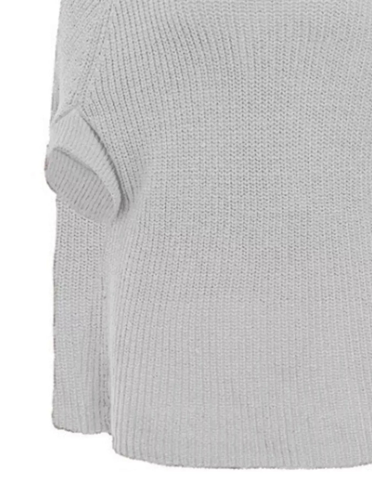 Turtleneck Knitted Cape Sweater 05