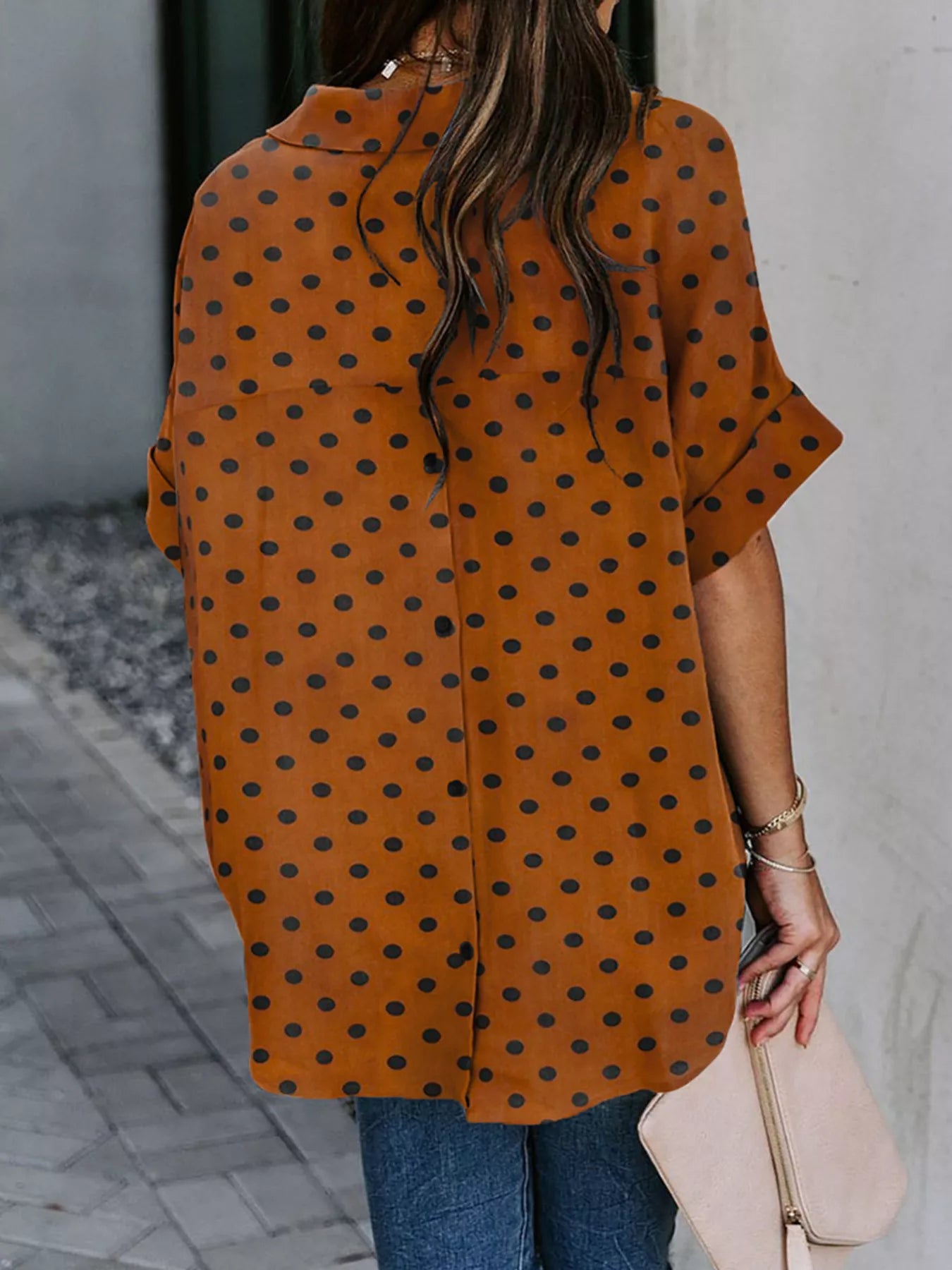 Full Size Collared Neck Half Sleeve Shirt 3