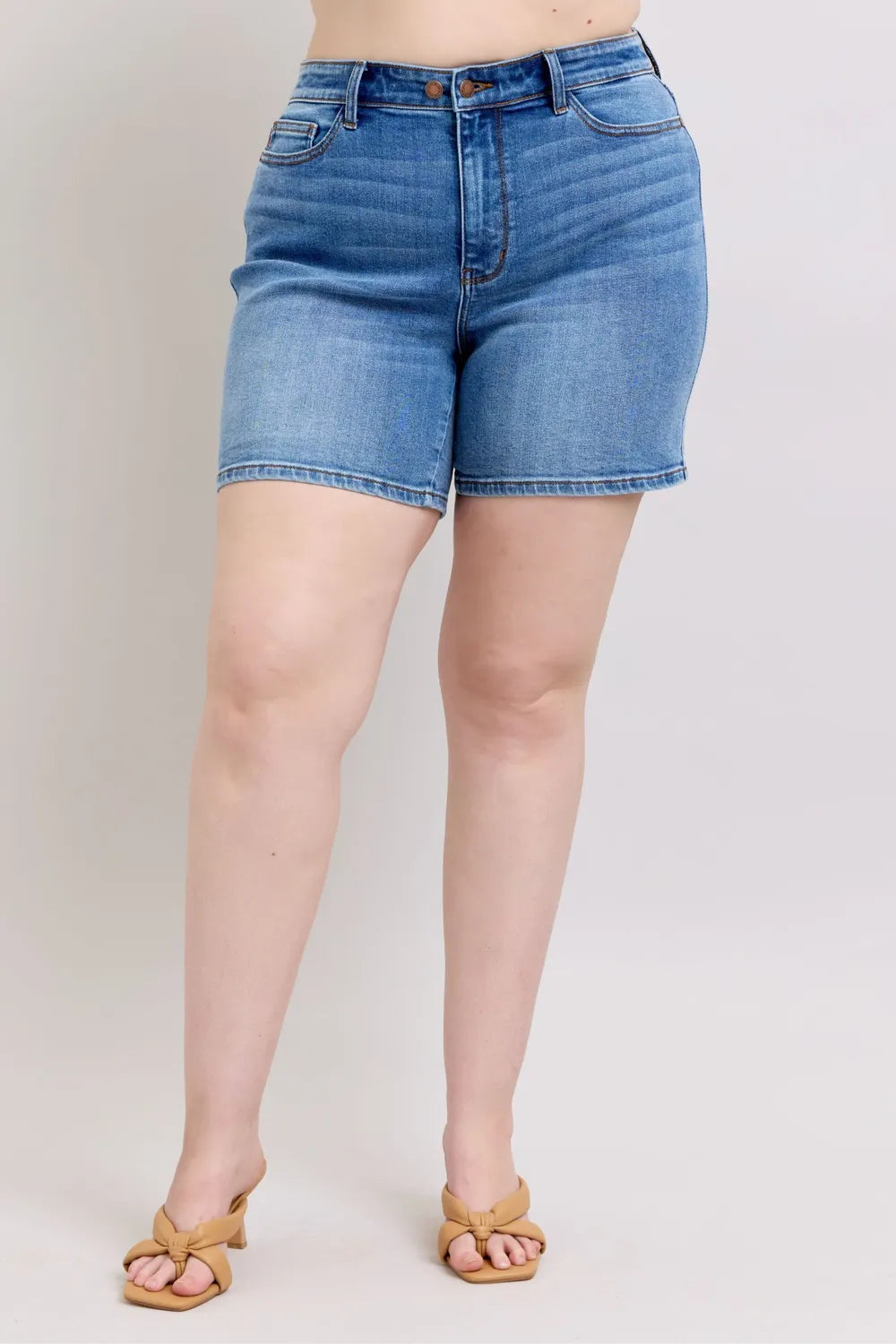 Judy Blue Full Size 2 Button Denim Shorts