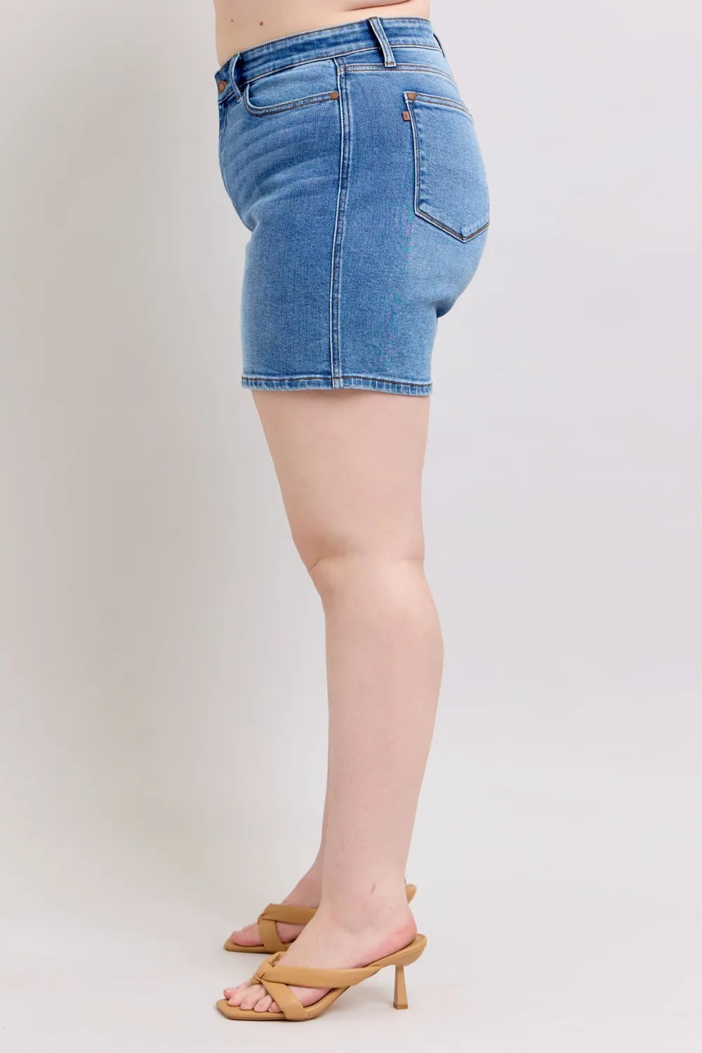 Judy Blue Full Size 2 Button Denim Shorts 1