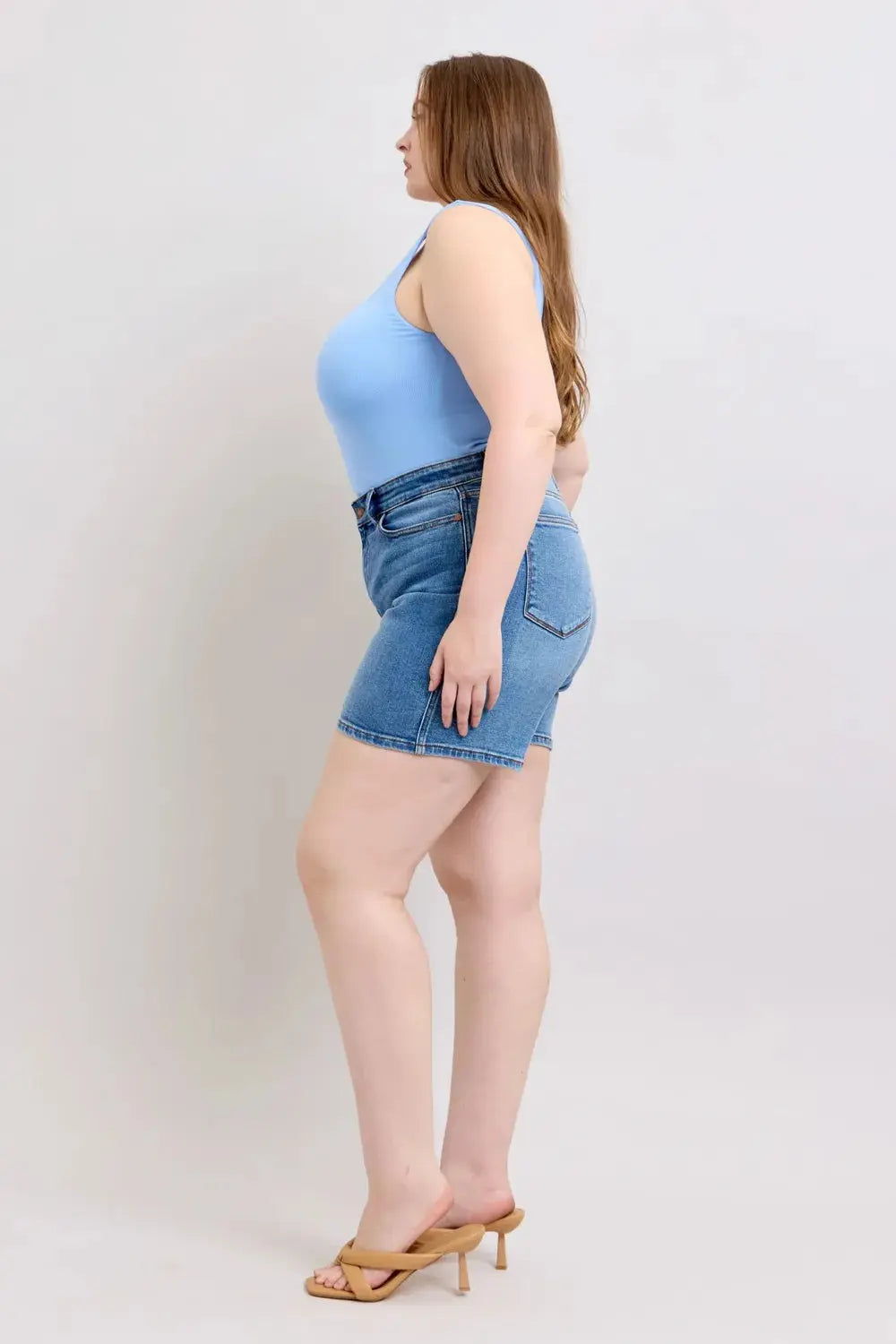 Judy Blue Full Size 2 Button Denim Shorts 3