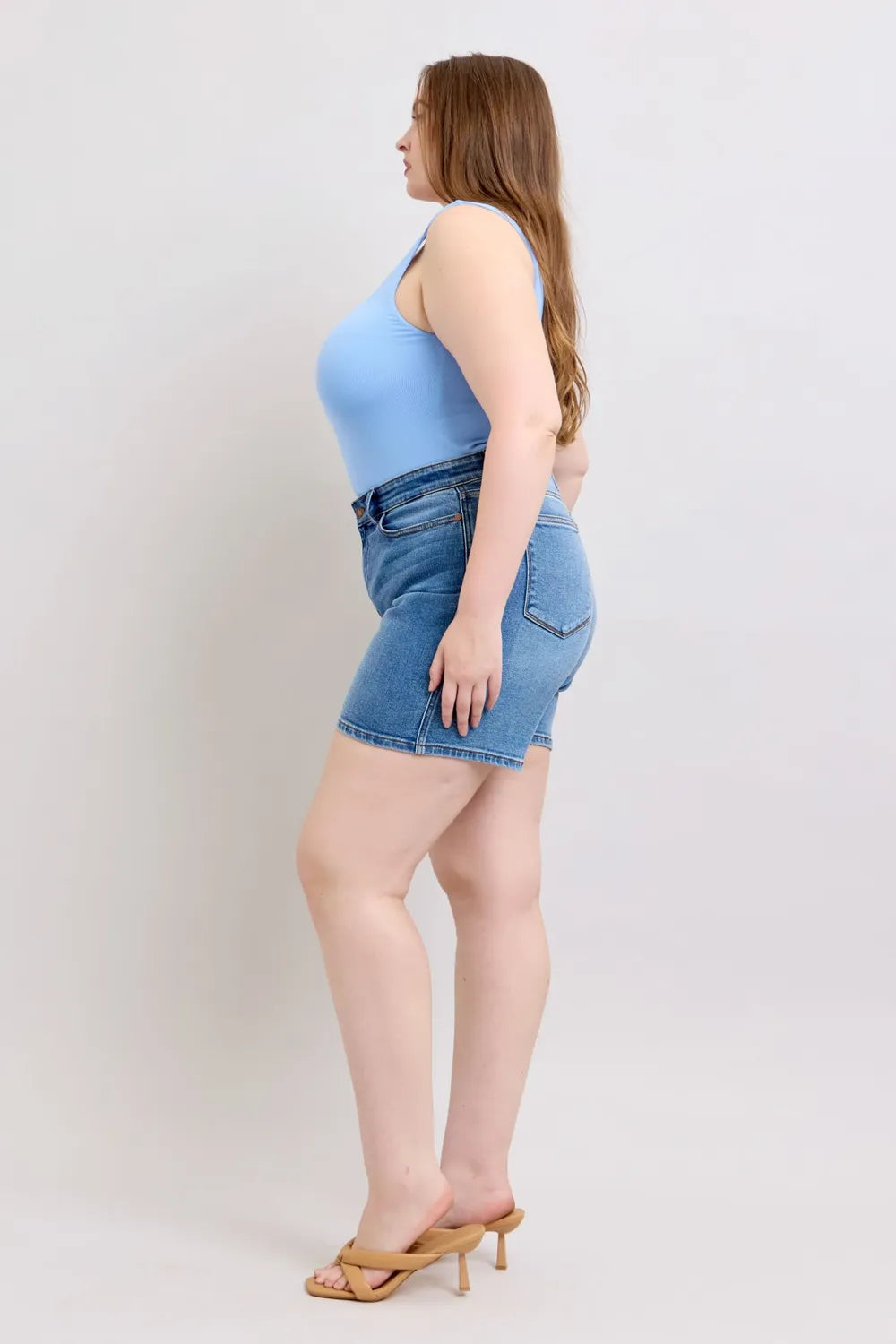 Judy Blue Full Size 2 Button Denim Shorts 3