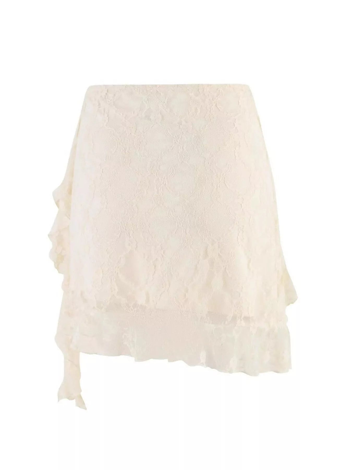 Ruffled Lace Mini Skirt Trendy 2