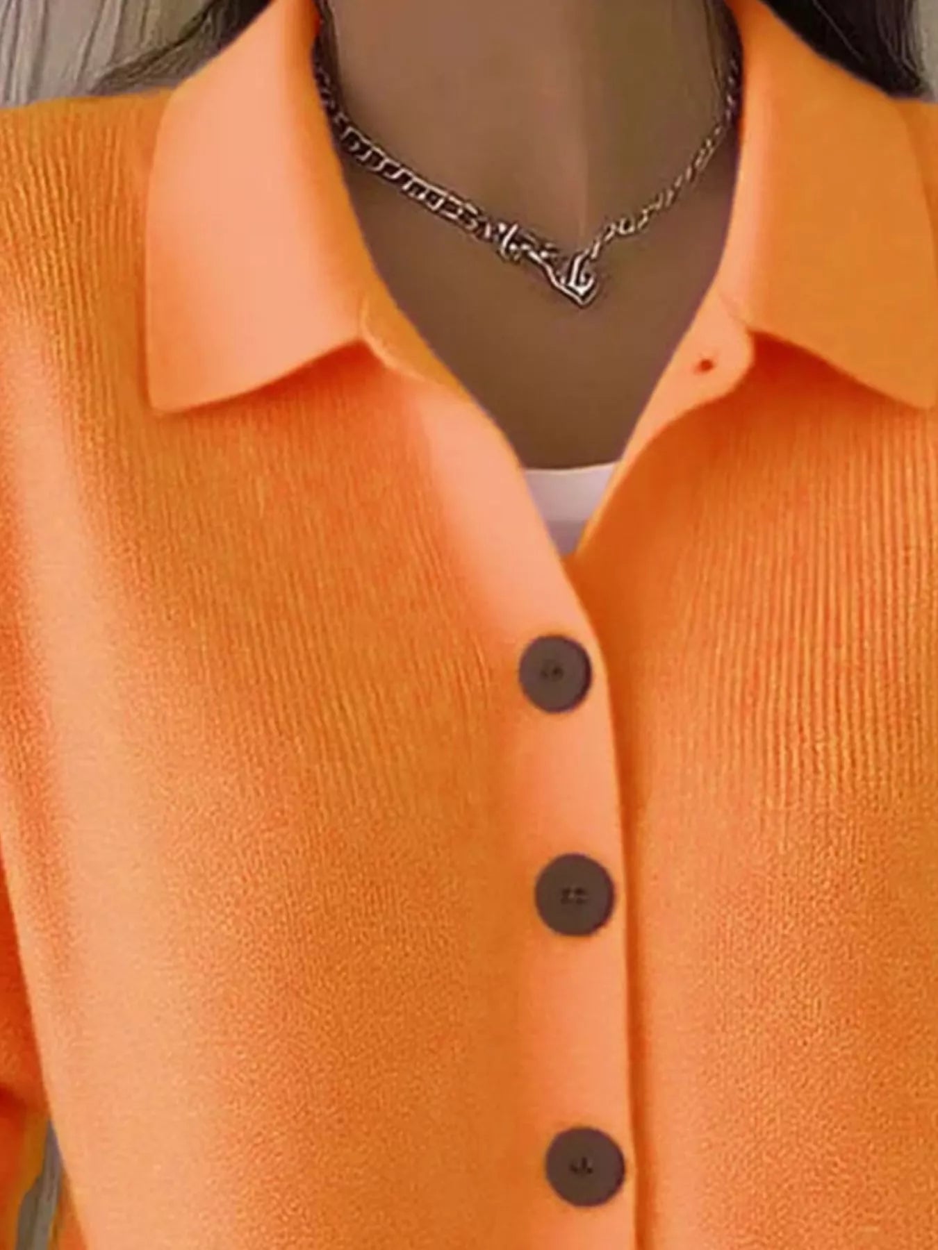 Full Size Button-Down Knit Cardigan Plus Size 1