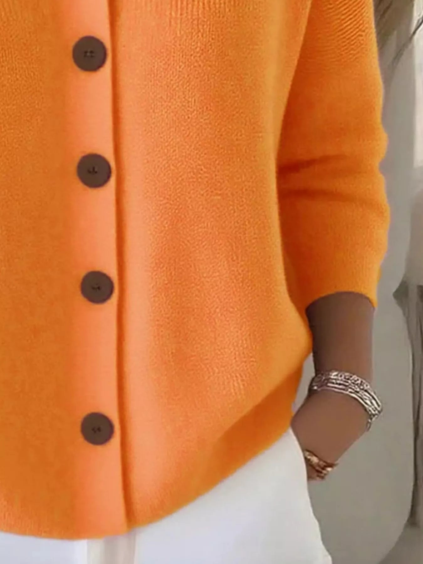 Full Size Button-Down Knit Cardigan Plus Size 2