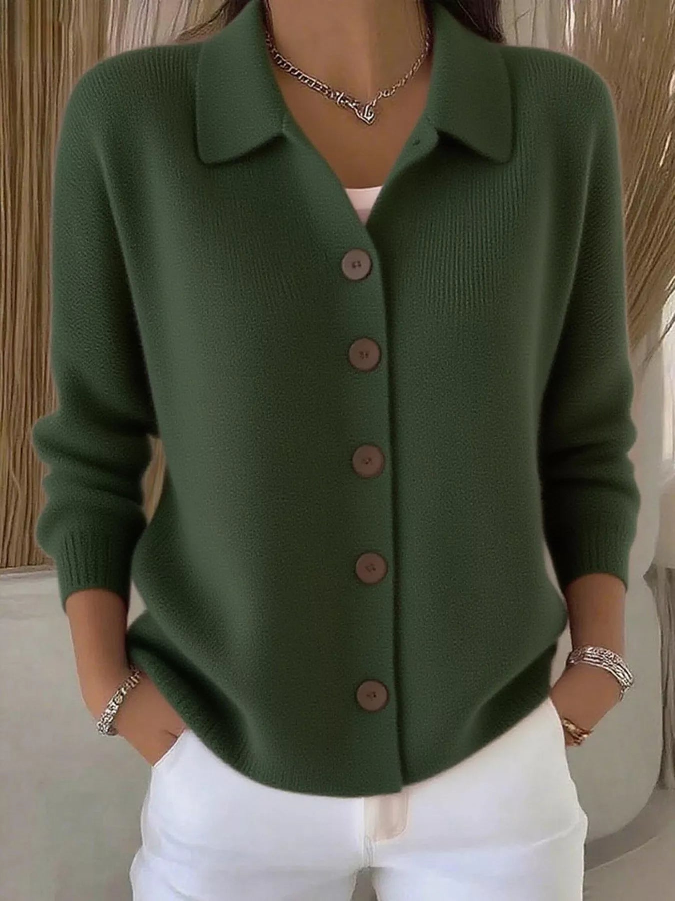 Full Size Button-Down Knit Cardigan Plus Size 3