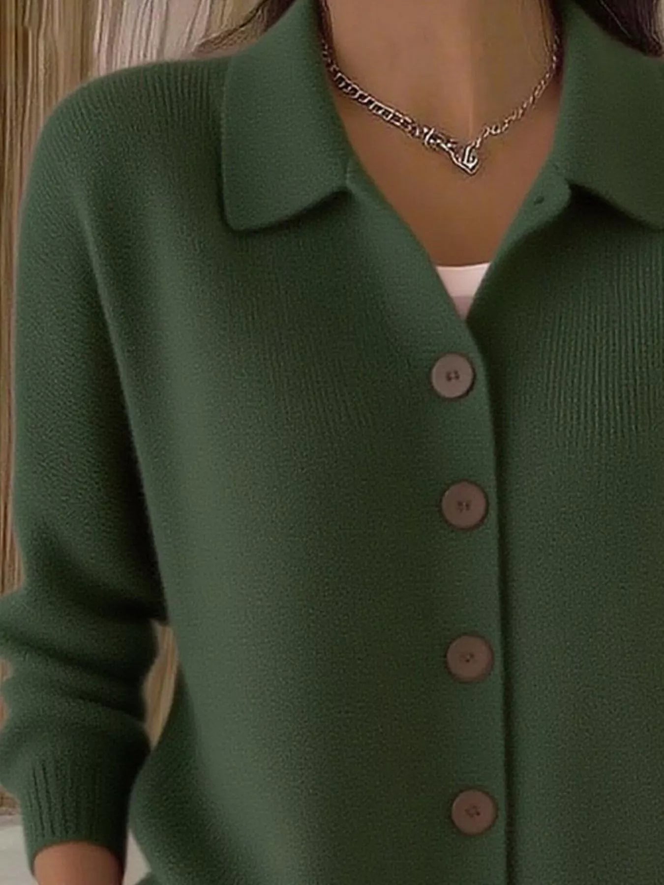 Full Size Button-Down Knit Cardigan Plus Size 4