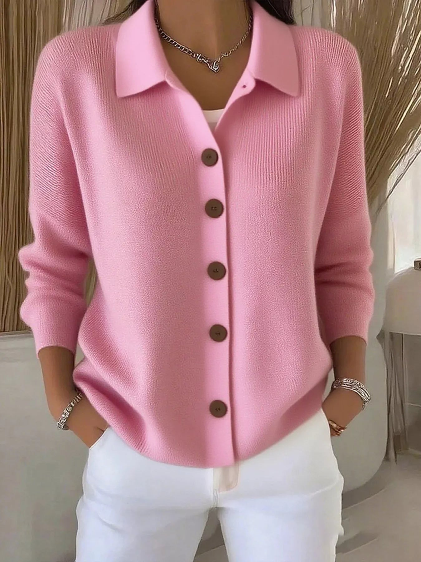 Full Size Button-Down Knit Cardigan Plus Size 9