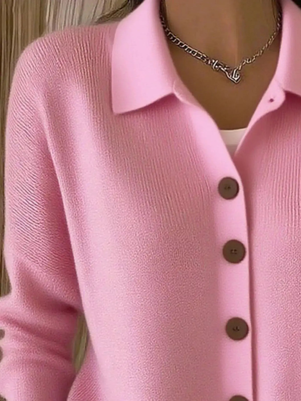 Full Size Button-Down Knit Cardigan Plus Size 10