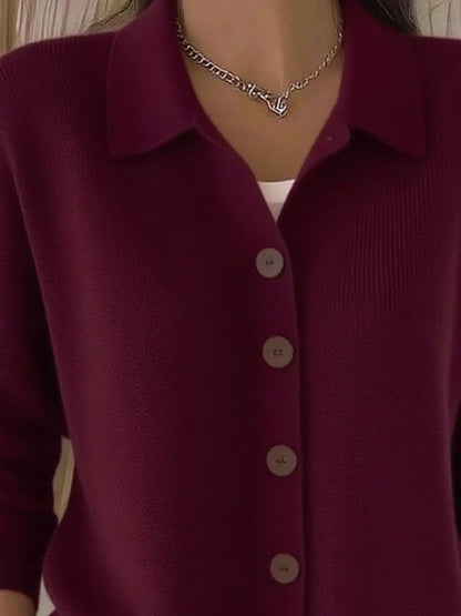 Full Size Button-Down Knit Cardigan Plus Size 13