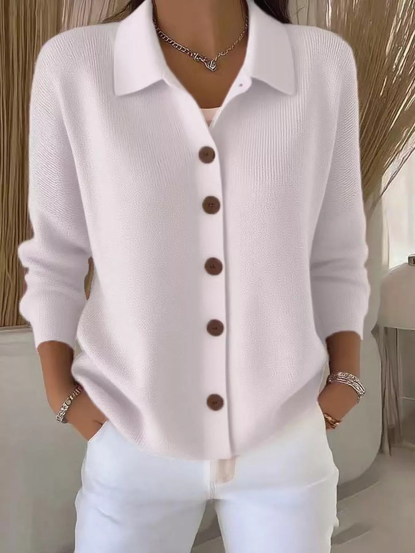 Full Size Button-Down Knit Cardigan Plus Size 15