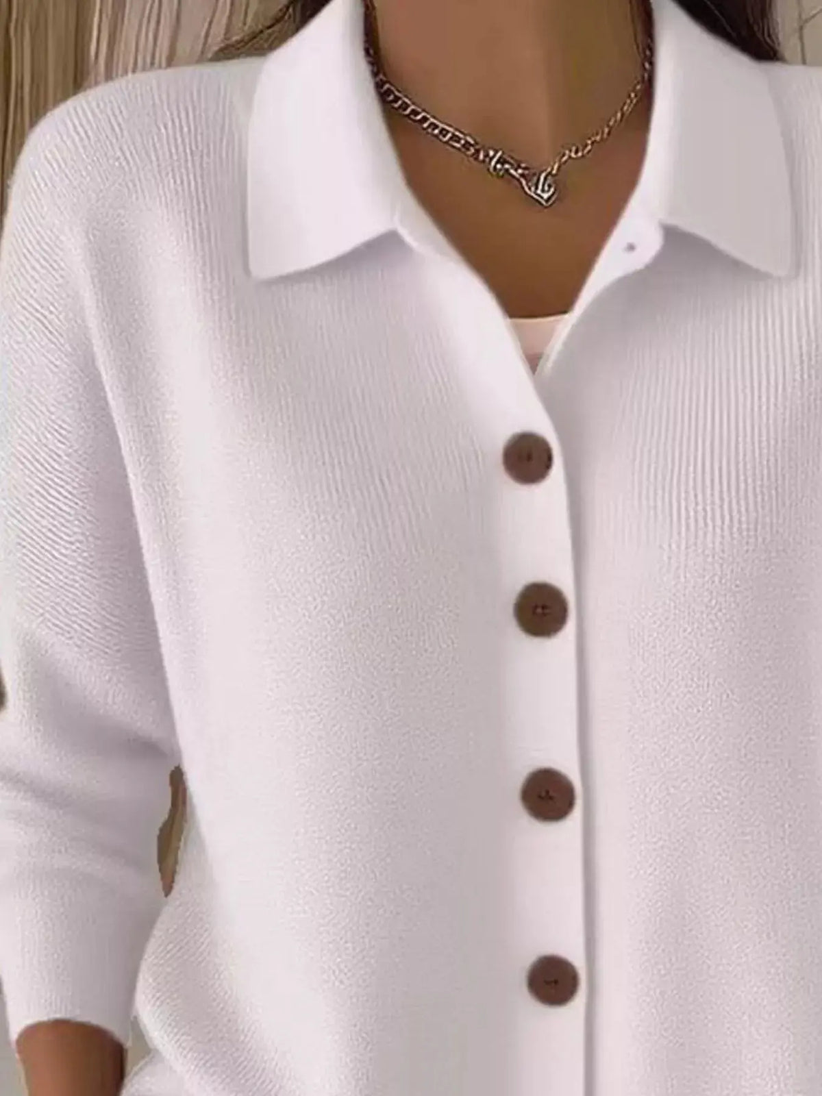 Full Size Button-Down Knit Cardigan Plus Size 16