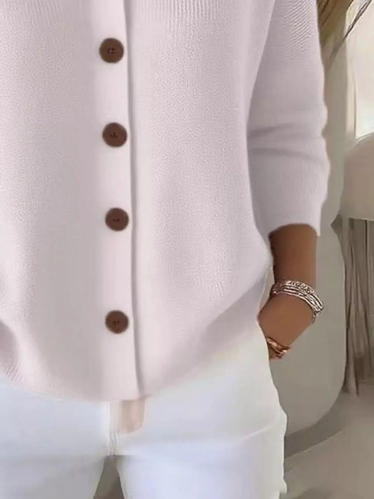 Full Size Button-Down Knit Cardigan Plus Size17