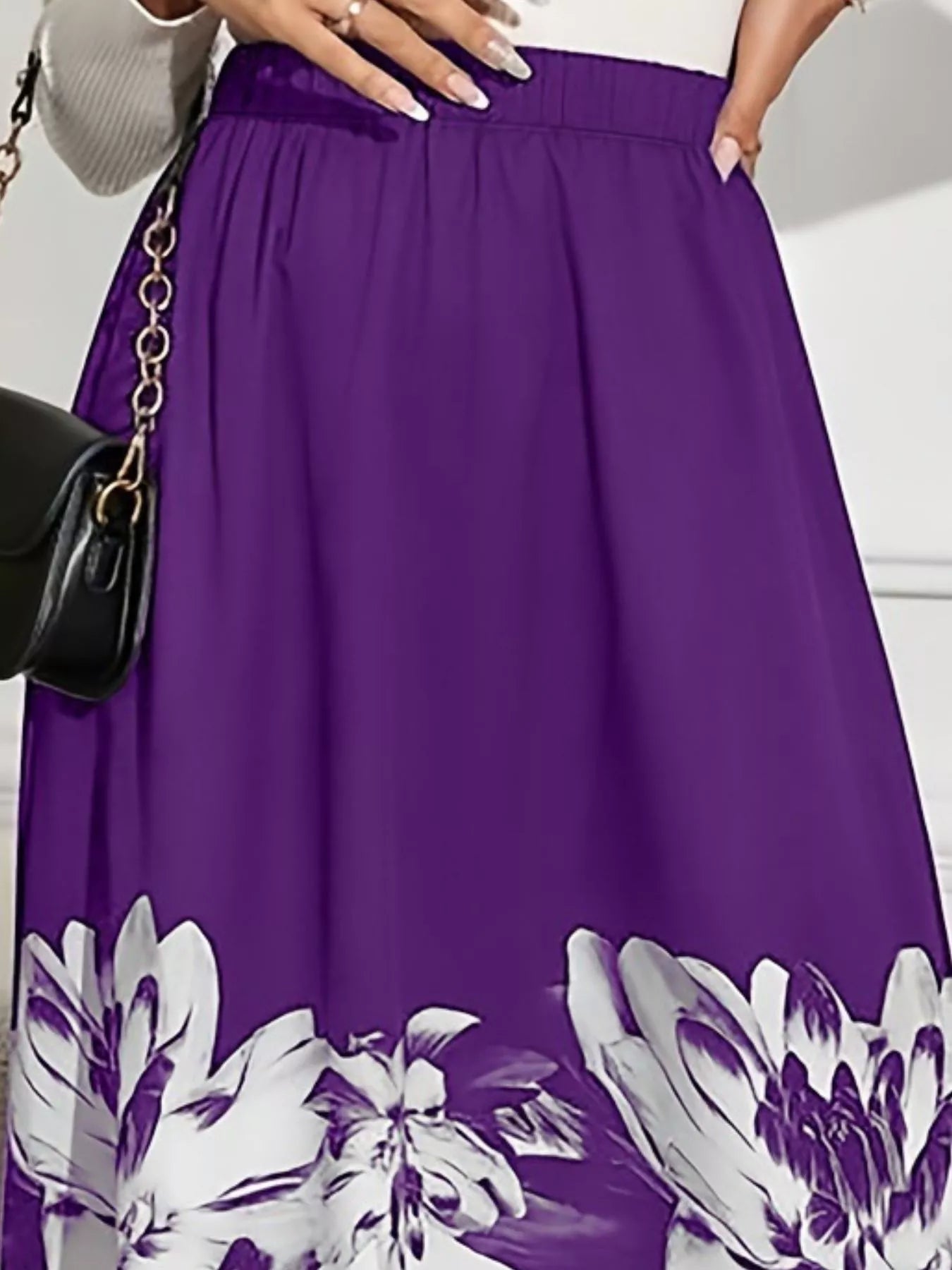 Floral Print A-Line Midi Skirt 2