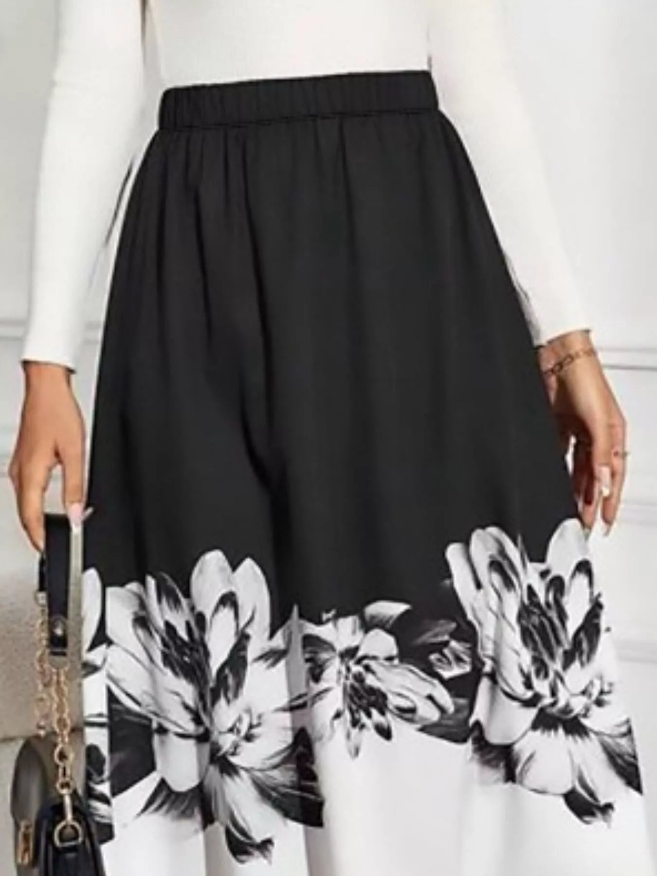 Floral Print A-Line Midi Skirt 5