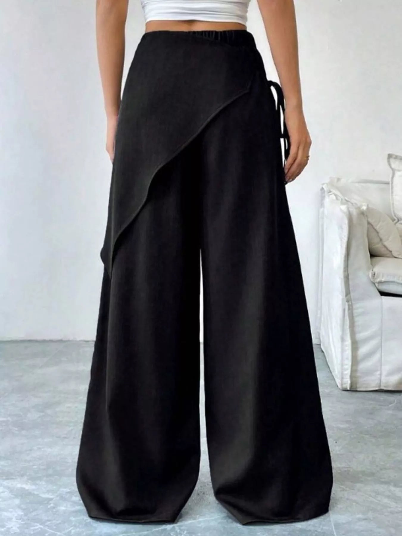 Wrap-Front Wide-Leg Pants For Women 5