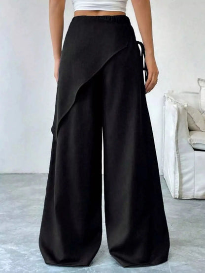 Wrap-Front Wide-Leg Pants For Women 5