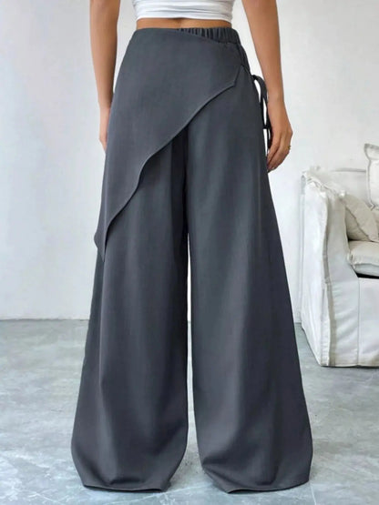 Wrap-Front Wide-Leg Pants For Women 7