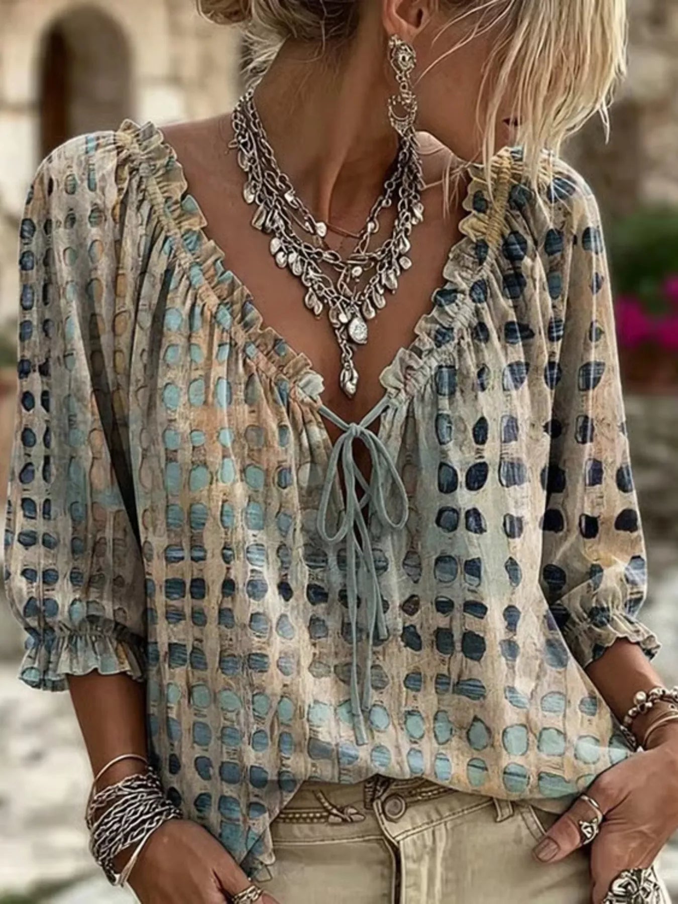 Sleeve Blouse Plus Size 