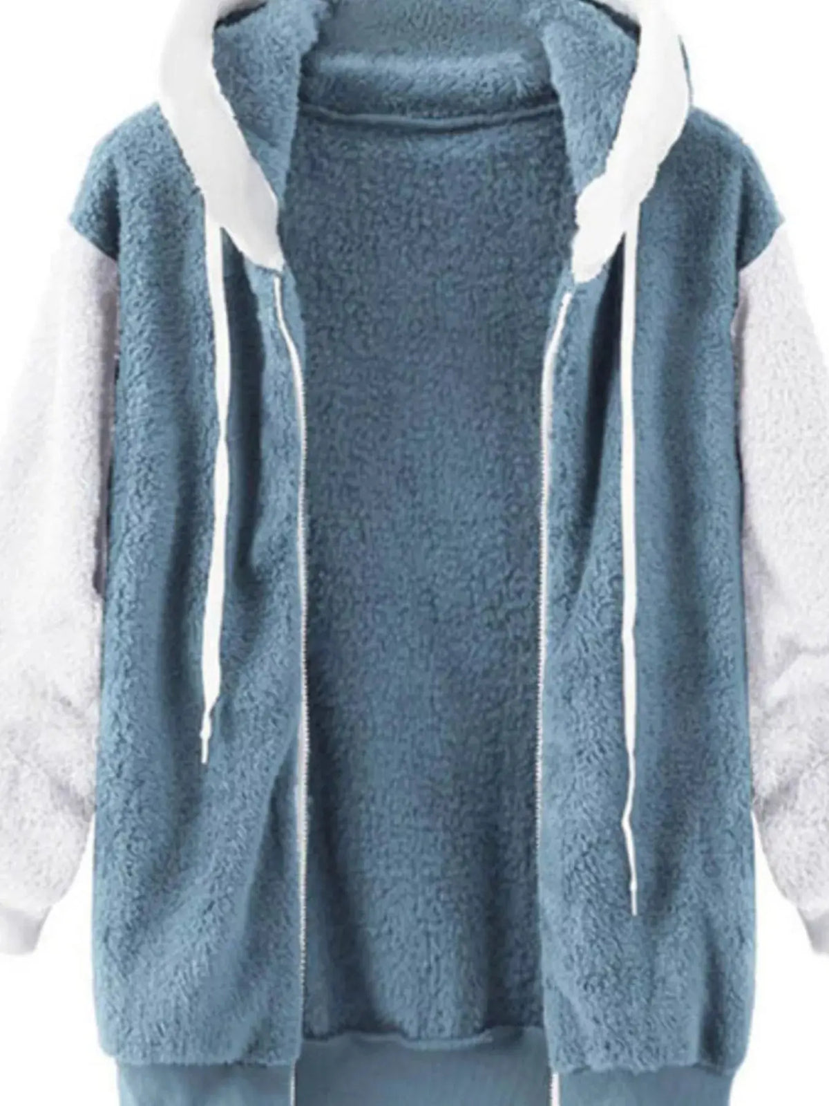 Full Size Fleece Zip-Up Hooded Outerwear Plus Size 1